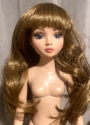 Golden brown synthetic doll - synthetic,
